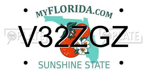 V32ZGZ Florida License Plate