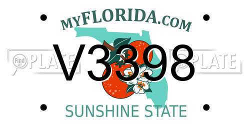 V3398 Florida License Plate