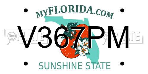 V367PM Florida License Plate