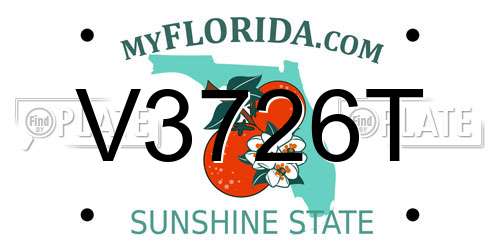 V3726T Florida License Plate