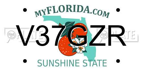 V37GZR Florida License Plate