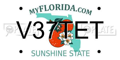 V37TET Florida License Plate