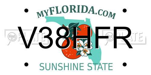 V38HFR Florida License Plate