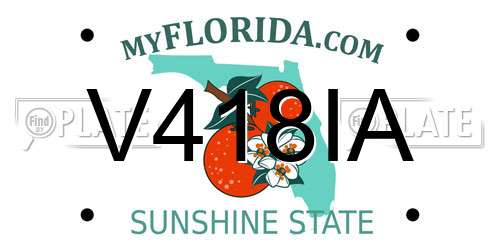 V418IA Florida License Plate