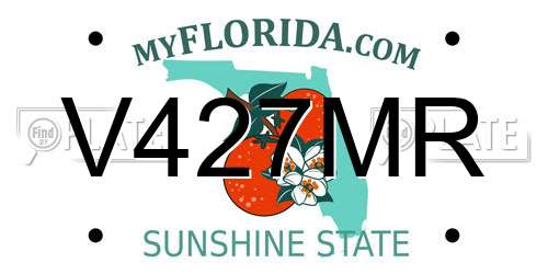 V427MR Florida License Plate