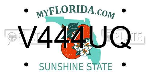 V444UQ Florida License Plate