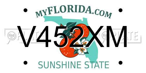 V452XM Florida License Plate