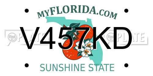 V457KD Florida License Plate
