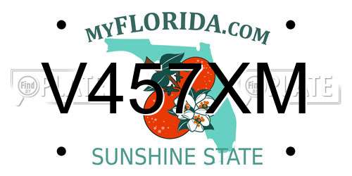 V457XM Florida License Plate
