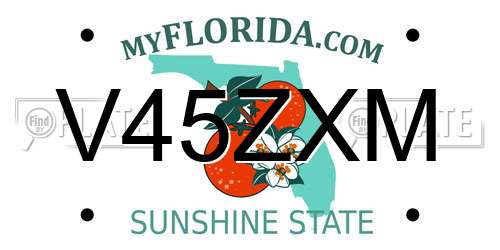 V45ZXM Florida License Plate