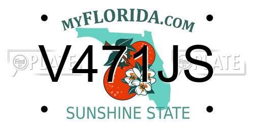 V471JS Florida License Plate