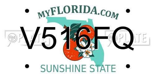 V516FQ Florida License Plate