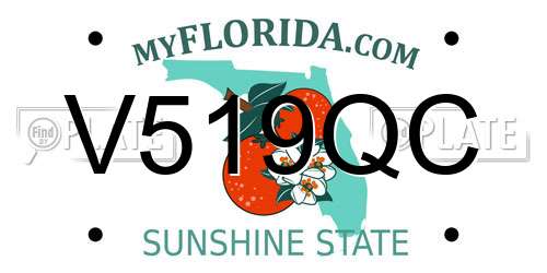 V519QC Florida License Plate