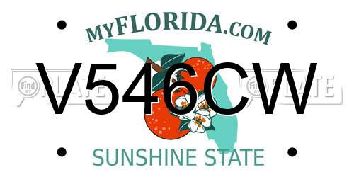 V546CW Florida License Plate