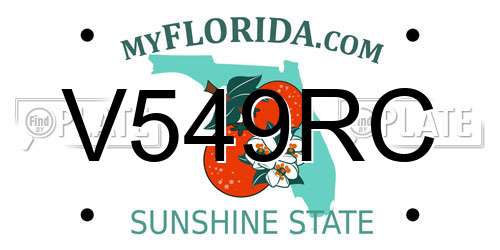 V549RC Florida License Plate
