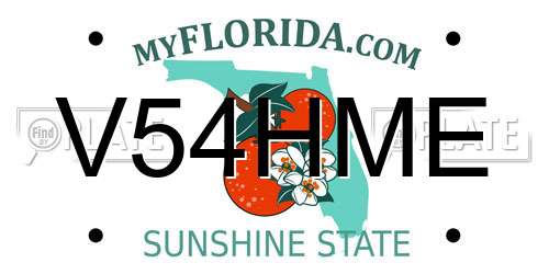 V54HME Florida License Plate