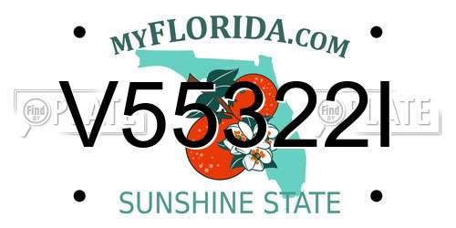 V55322I Florida License Plate