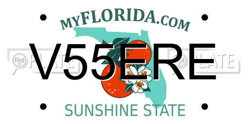 V55ERE Florida License Plate