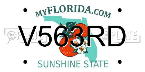 V563RD Florida License Plate