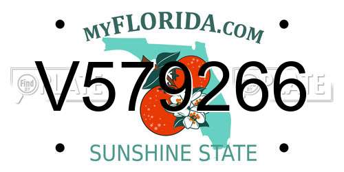 V579266 Florida License Plate