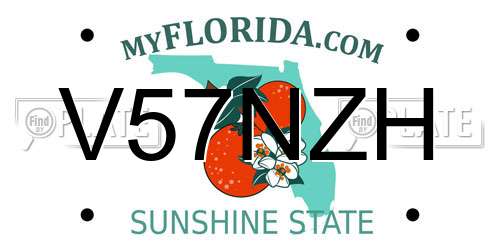 V57NZH Florida License Plate