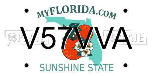 V57VVA Florida License Plate