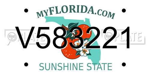 V583221 Florida License Plate