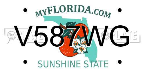 V587WG Florida License Plate