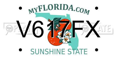V617FX Florida License Plate