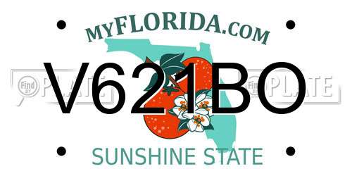 V621BO Florida License Plate