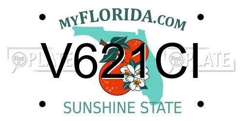 V621CI Florida License Plate