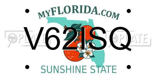 V62ISQ Florida License Plate