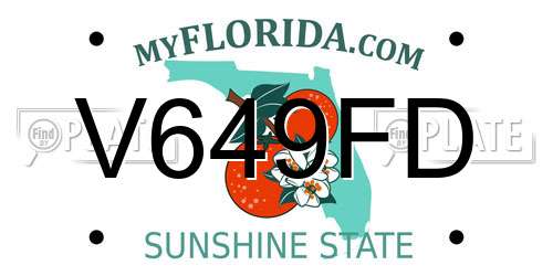 V649FD Florida License Plate