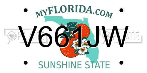 V661JW Florida License Plate