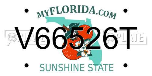 V66526T Florida License Plate