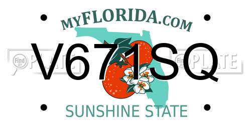 V671SQ Florida License Plate