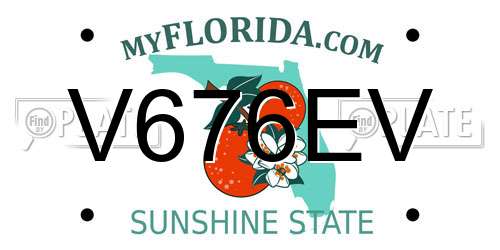 V676EV Florida License Plate