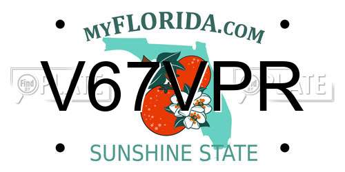 V67VPR Florida License Plate