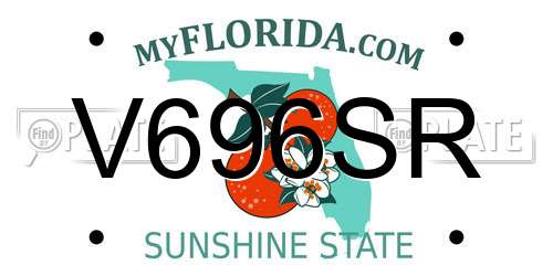V696SR Florida License Plate
