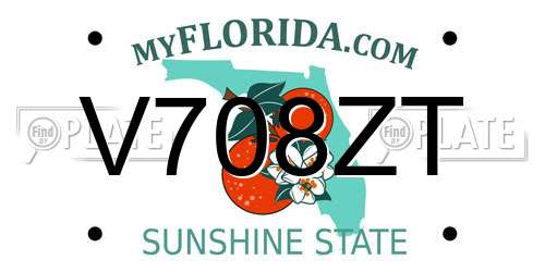 V708ZT Florida License Plate