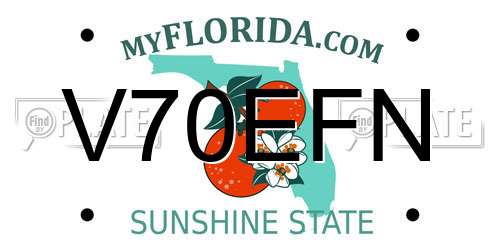 V70EFN Florida License Plate