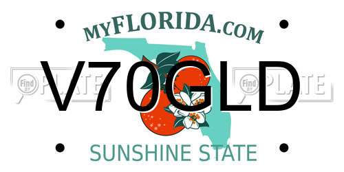 V70GLD Florida License Plate