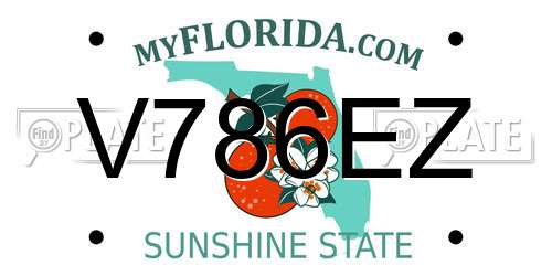 V786EZ Florida License Plate