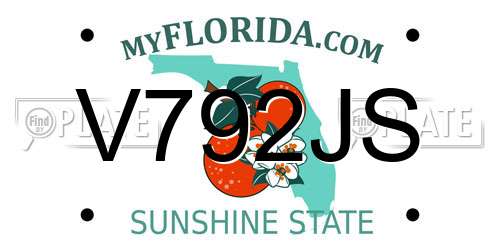 V792JS Florida License Plate