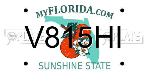 V815HI Florida License Plate