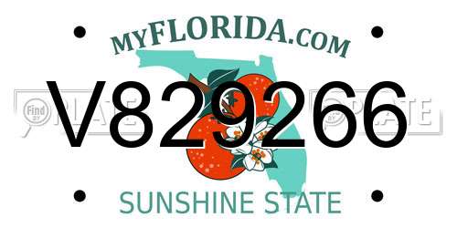 V829266 Florida License Plate