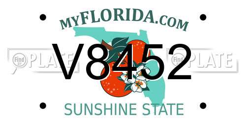 V8452 Florida License Plate