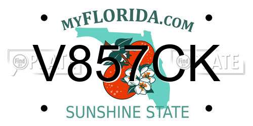 V857CK Florida License Plate