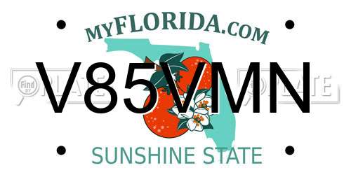 V85VMN Florida License Plate