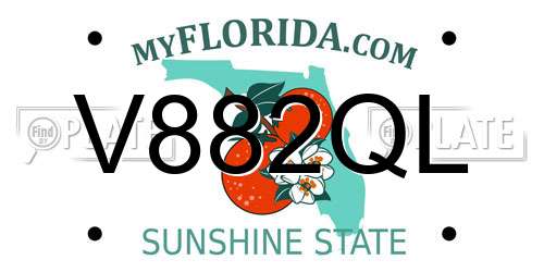 V882QL Florida License Plate